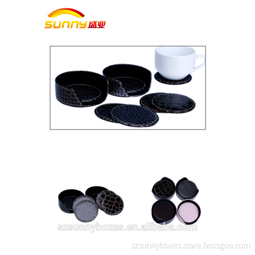 PU leather cup coaster